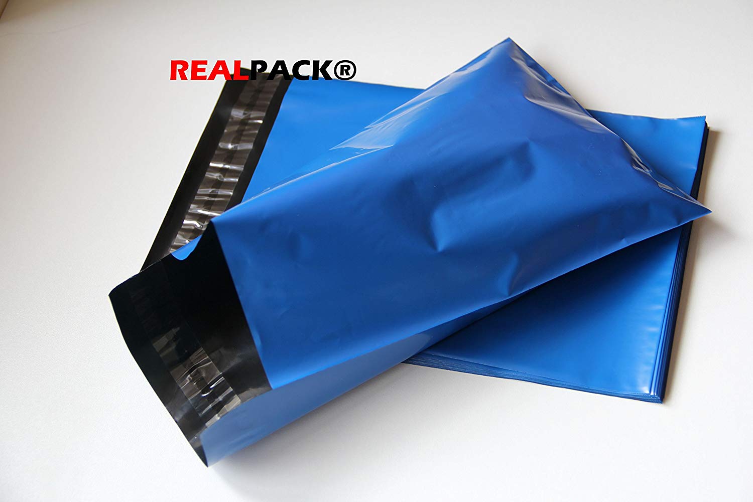 Realpack 100 x Blue Plastic Poly Mailing Bags Envelopes Size 10" x 14" 245mm x 345Mm+(40Mm Lip)