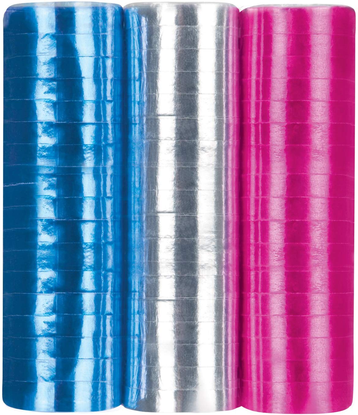 Boland 00741 Set 3 Streamers Disco Party 4 M, Assorted Colours, Blu/Argento/Rosa
