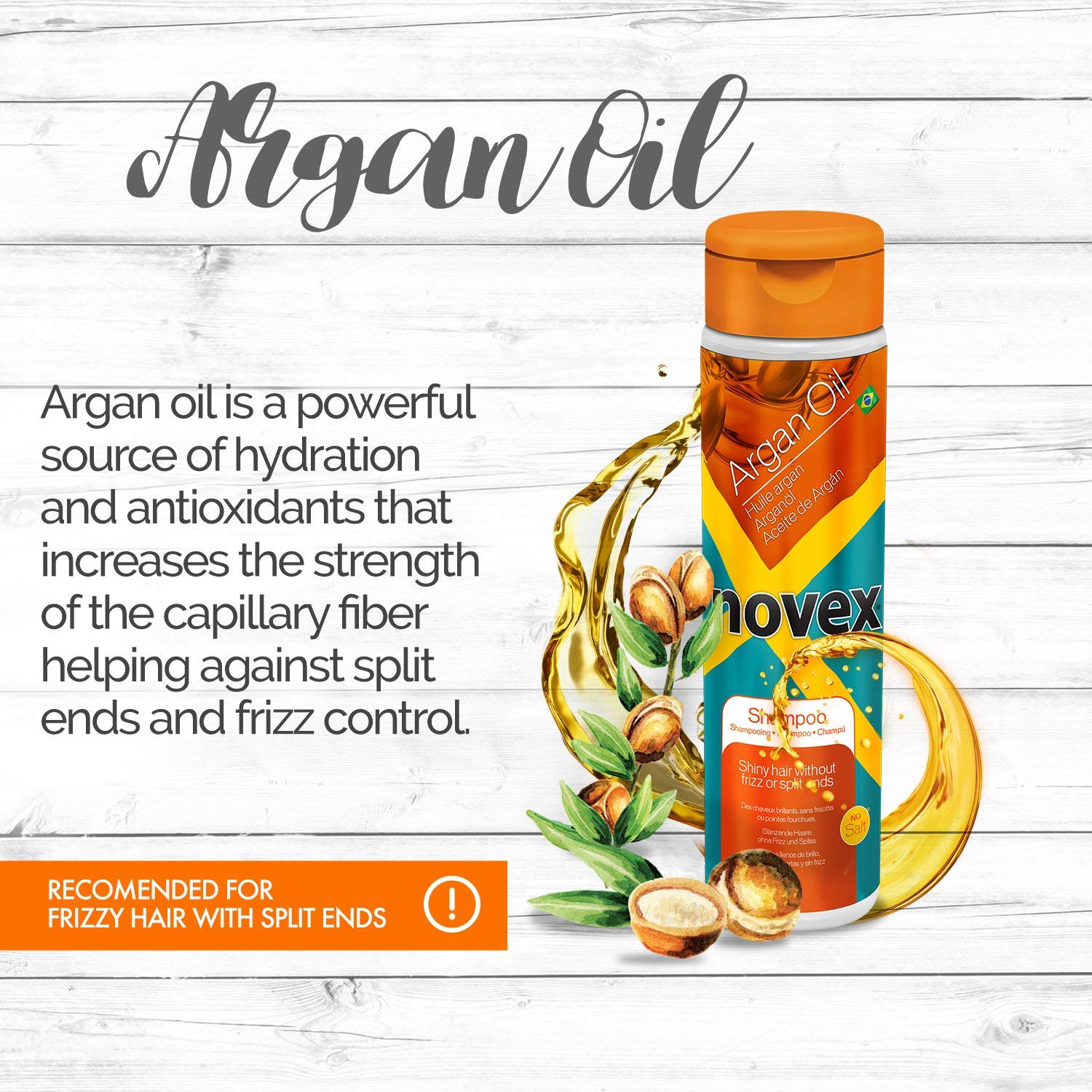 Novex Novex Argan Oil Shampoo, 300 Milliliter, 300 ml (Pack of 1) - Image 2