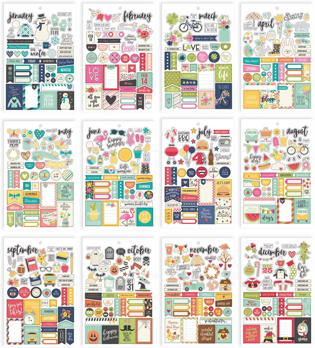 Simple Stories 7974 Planner Essentials Stickers, Multi-Colour, Size A5, Pack of 12,21 x 14 x 0.4 cm - Image 3