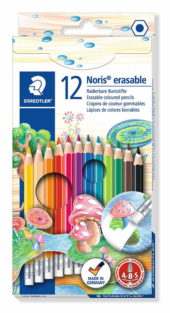 Noris Club 19.6 x 9.6 x 1 cm Erasable Colouring Pencils 144 50NC12, Assorted, Pack 12