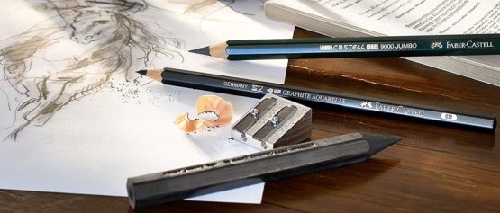 Faber-Castell 5 Piece Quality Castell 9000 Jumbo Graphite Pencils in a Tin, Including HB, 2B, 4B, 6B and 8B - Image 4