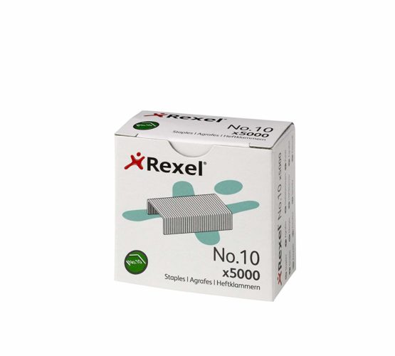 Rexel No.10 Small Staples, For Stapling up to 12 Sheets, Use with Mini Staplers, Box of 5000, 6005