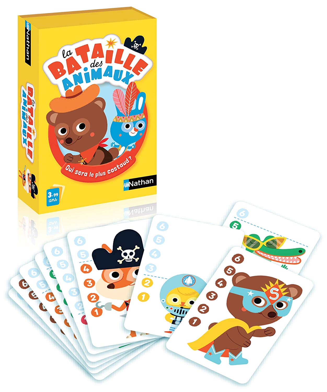 Nathan - Battle of the Animals - Card Game, Multicolored, 56 Count (Pack of 3855)