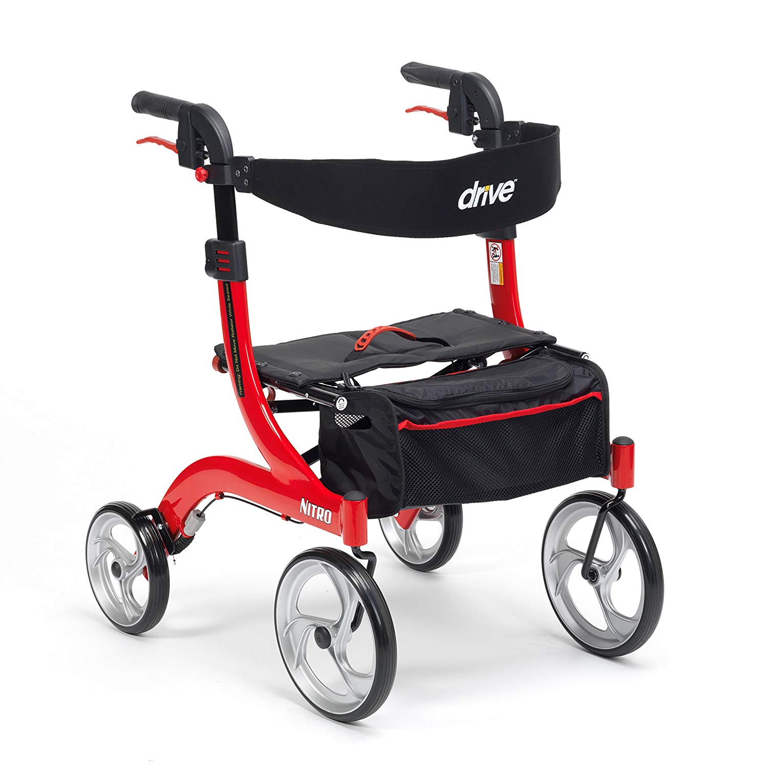 Drive Nitro Mini Four Wheeled Premium Rollator with Backrest, Seat and ...