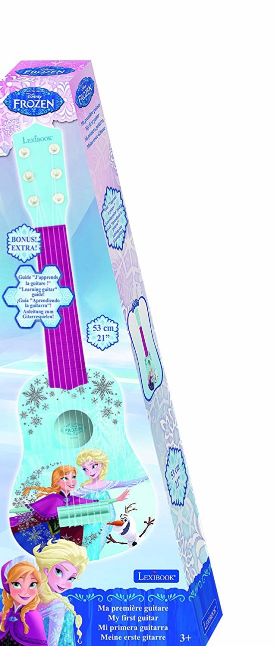LEXIBOOK Disney Frozen Elsa My First Guitar for children, 6 nylon strings, 21’’ long, guide included, blue / purple, K200FZ - Image 2