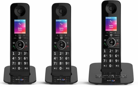 BT Premium Cordless Home Phone with 100 Percent Nuisance Call Blocking, Mobile Sync, Answer Machine, Trio Handset Pack - Image 2
