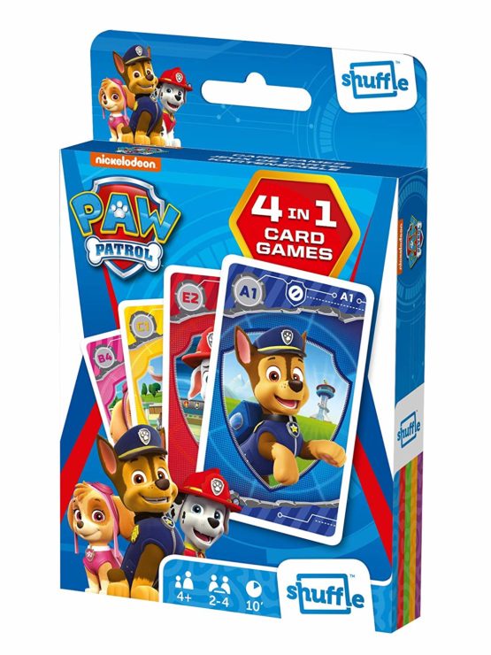 Shuffle | 4 in 1 Card Game | 10 Minutes of Play Time for 2-4 players | Game Guides Included | Ages 4+