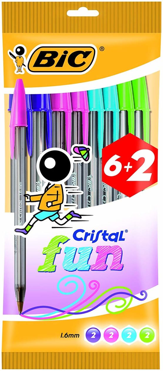 BIC 8963811 â€“ Pack of 6 + 2 Pens, Multi-Colour