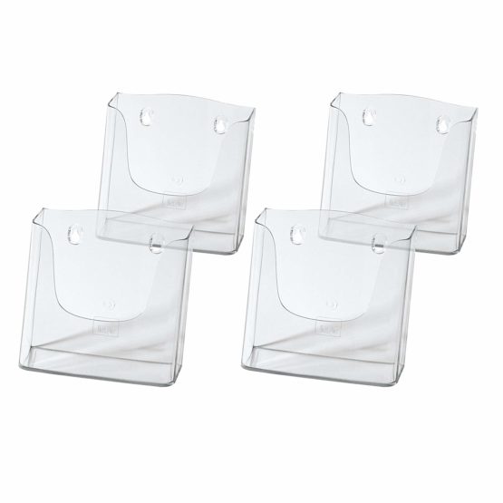 SIGEL LH116 Wall-Mounted Literature Holder, for A5, acrylic, clear, 4 pcs.