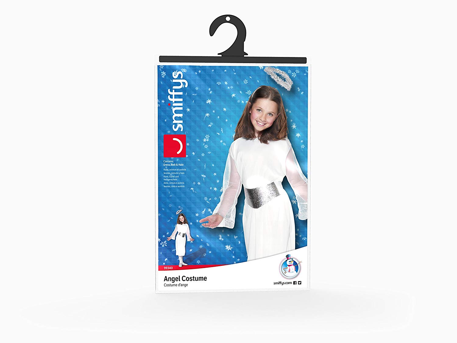 Smiffys Kids Angel Costume, White Dress, Silver Belt & Halo, Girls Christmas Nativity Outfit - Image 4