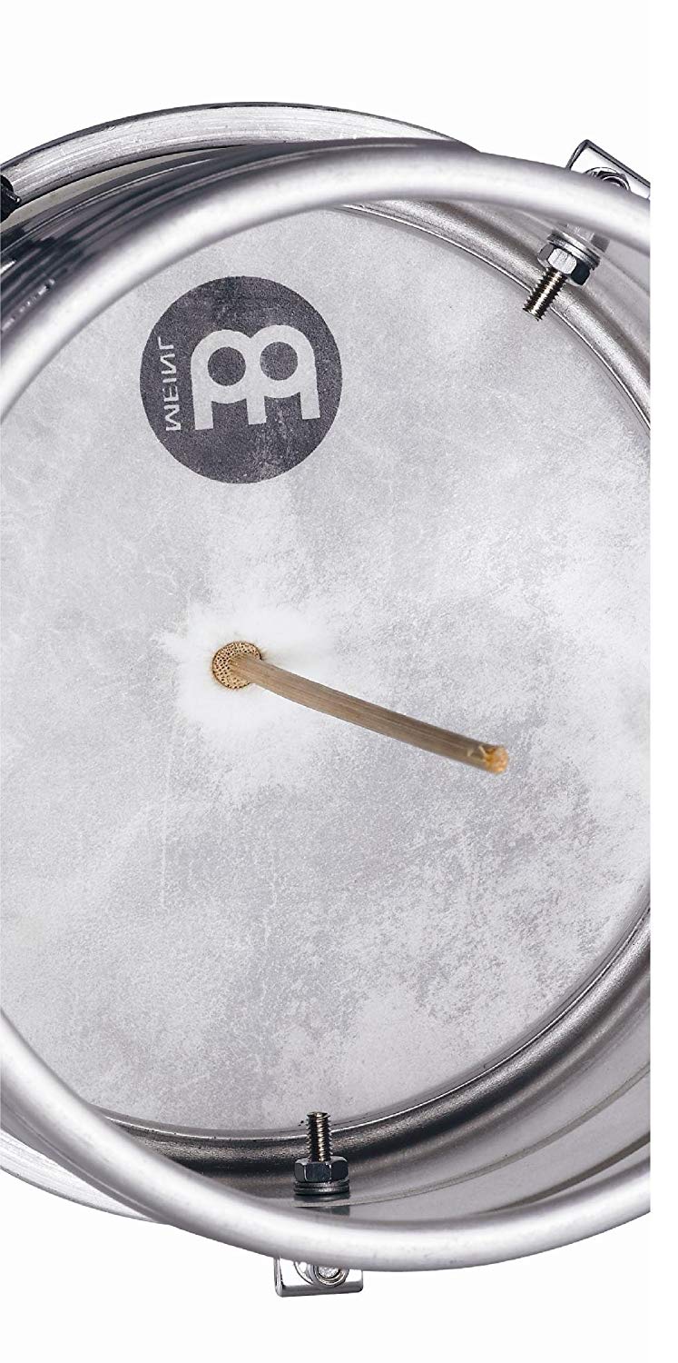 Meinl Percussion Aluminum Series Cuica - Very Small Hand Drum with Goat Skin - 10 Inches Height - Aluminum, Silver (QW10) - Image 2