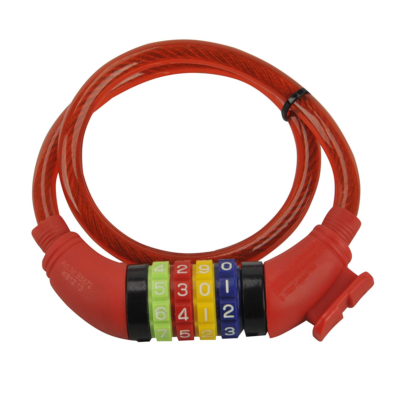 Fischer, cable number lock for children Red, 60 cm, Red - Red, 60 (EU)