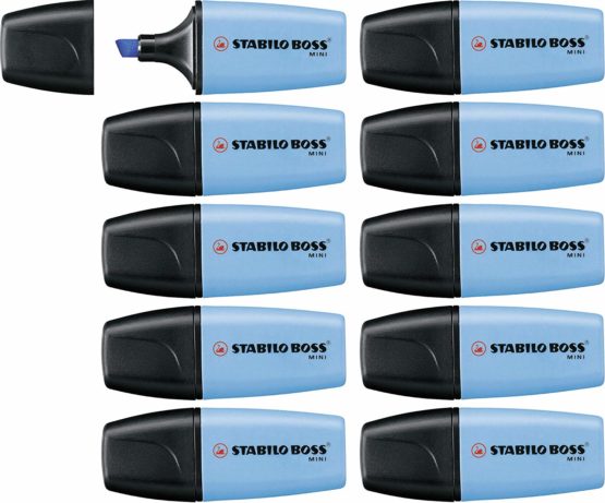 Highlighter - STABILO BOSS MINI Box of 10 Blue