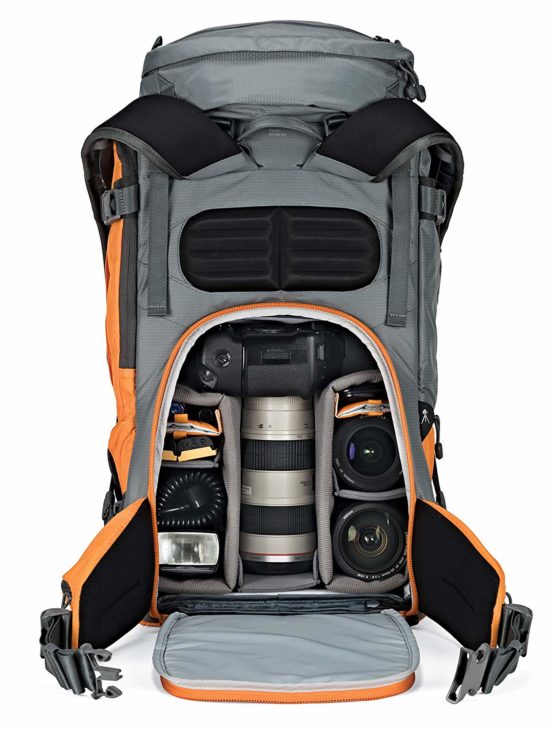 Lowepro Powder BP 500 AW Outdoor Backpack (Grey/Orange) for Walking, Hiking, Trekking and Winter Sports for Photo/Video Equipment and Personal Items (Fits DSLR/Mirrorless and Accessories) LP37230-PWW - Image 2