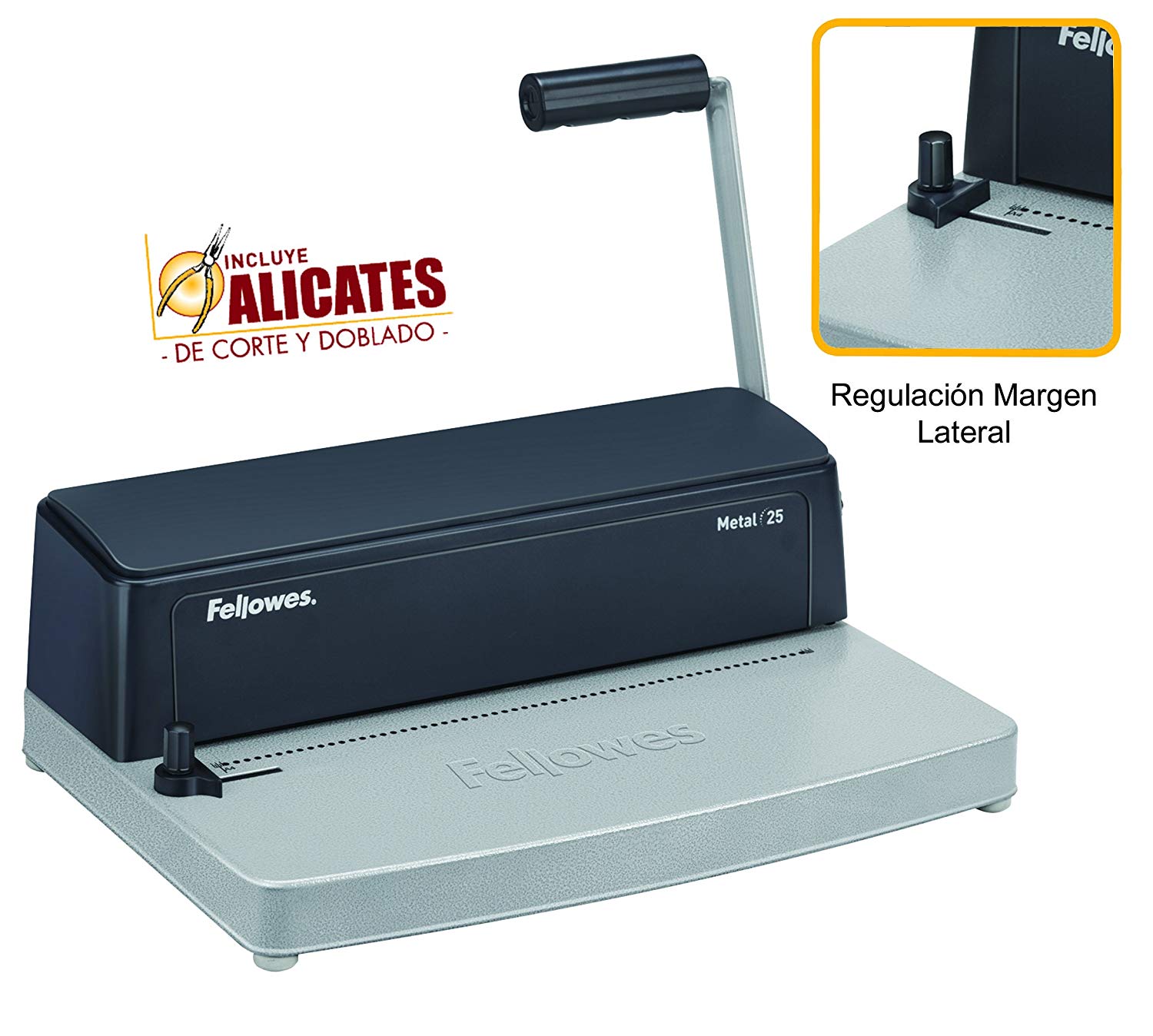 Fellowes Metal 25 Metal Comb, Manual, Colour White, único - Image 2