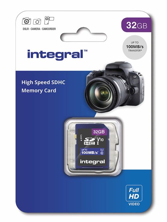 Integral 32GB SD Card High Speed Memory SDHC Up To 100MB/S V10 UHS U1