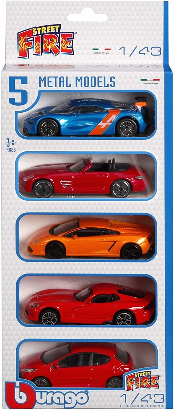Bburago Maisto France Pack of 5 Vehicles 1/43, 30007, Random Colour