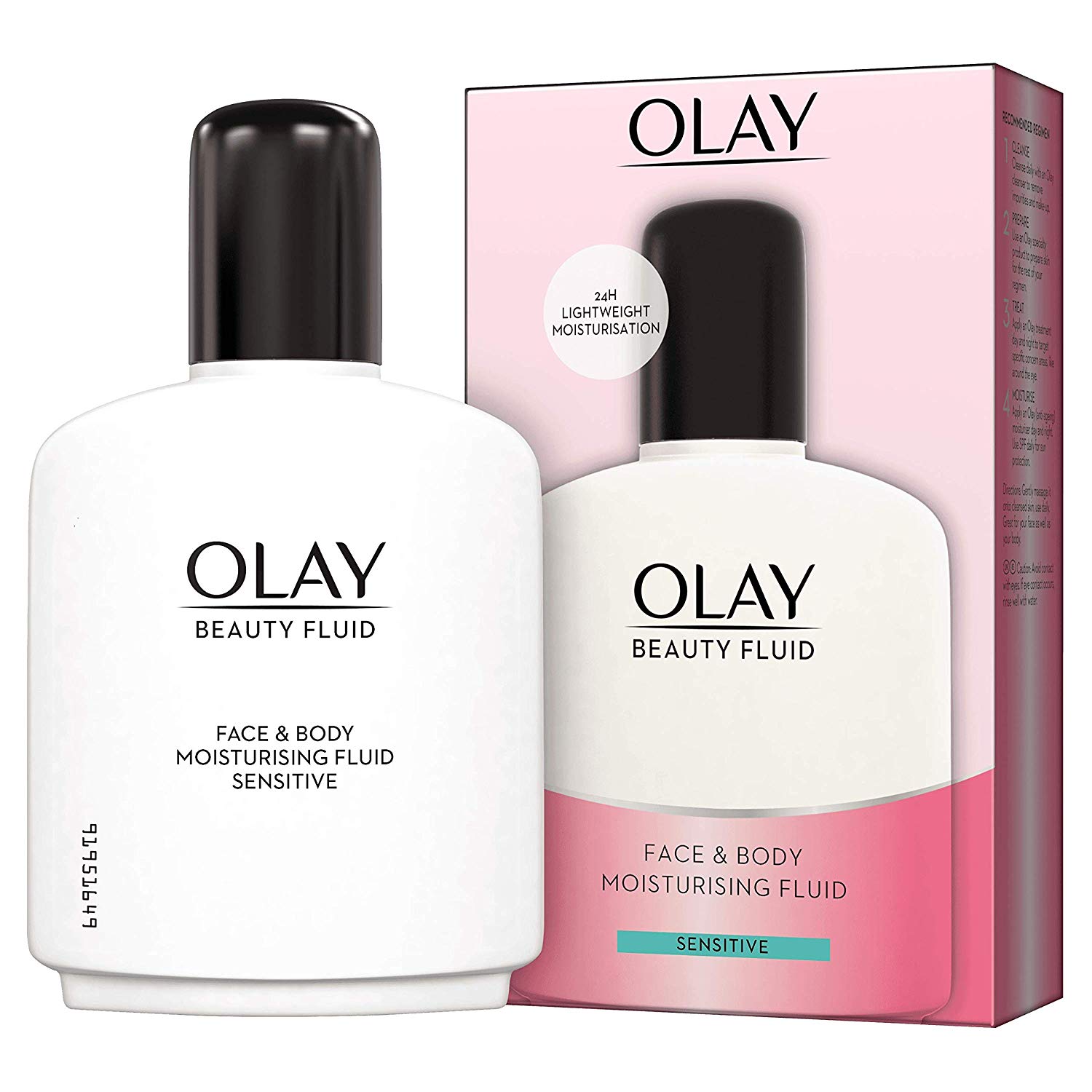 Olay Beauty Fluid Moisturise & Replenish Face, Neck And Body Lotion for Sensitive Skin for Silky Soft And Smooth Skin 6 X 200ml