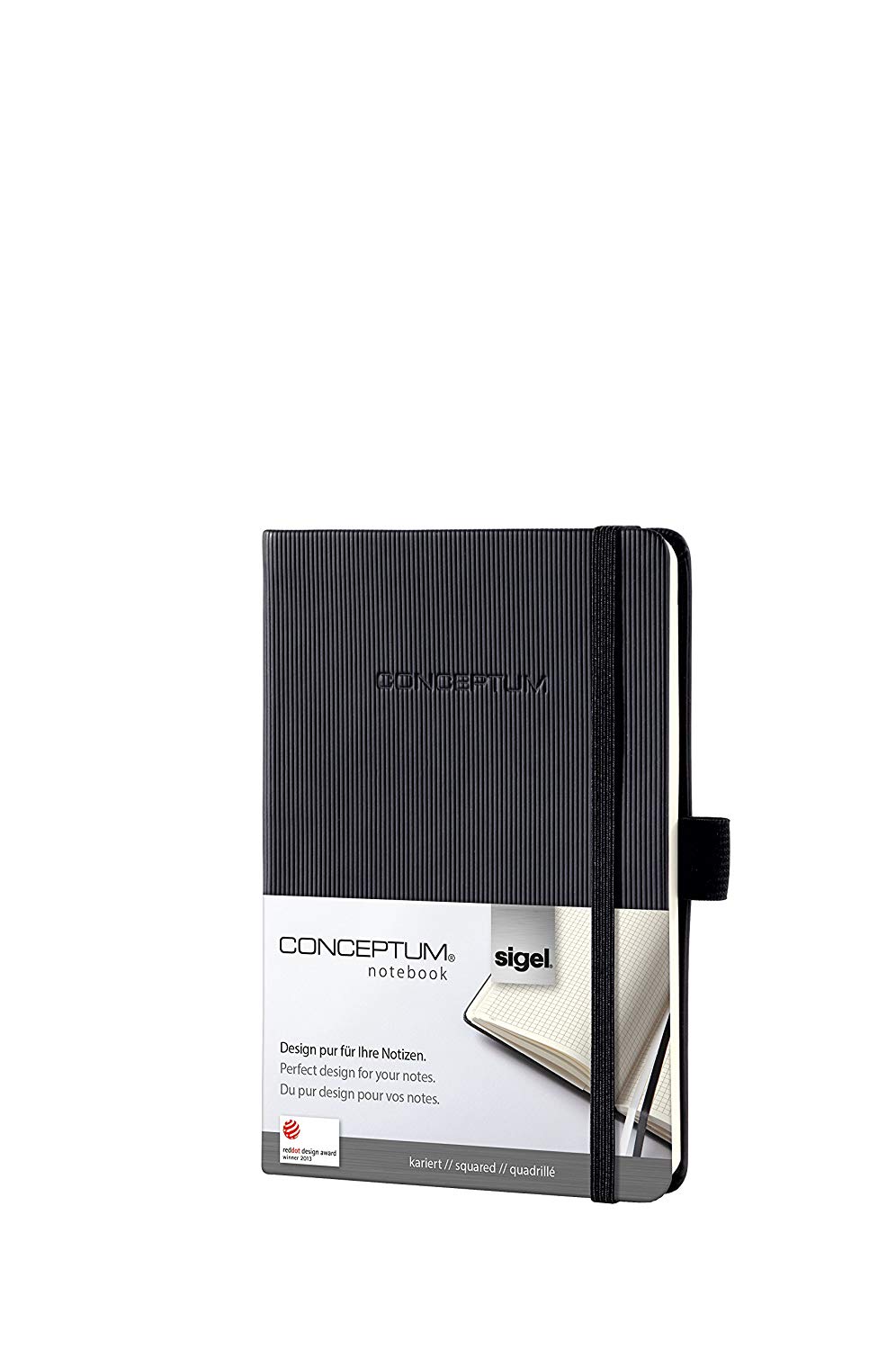 SIGEL CO131 Premium Notebook squaRed, A6, hardcover, Black - Conceptum, approx. A6
