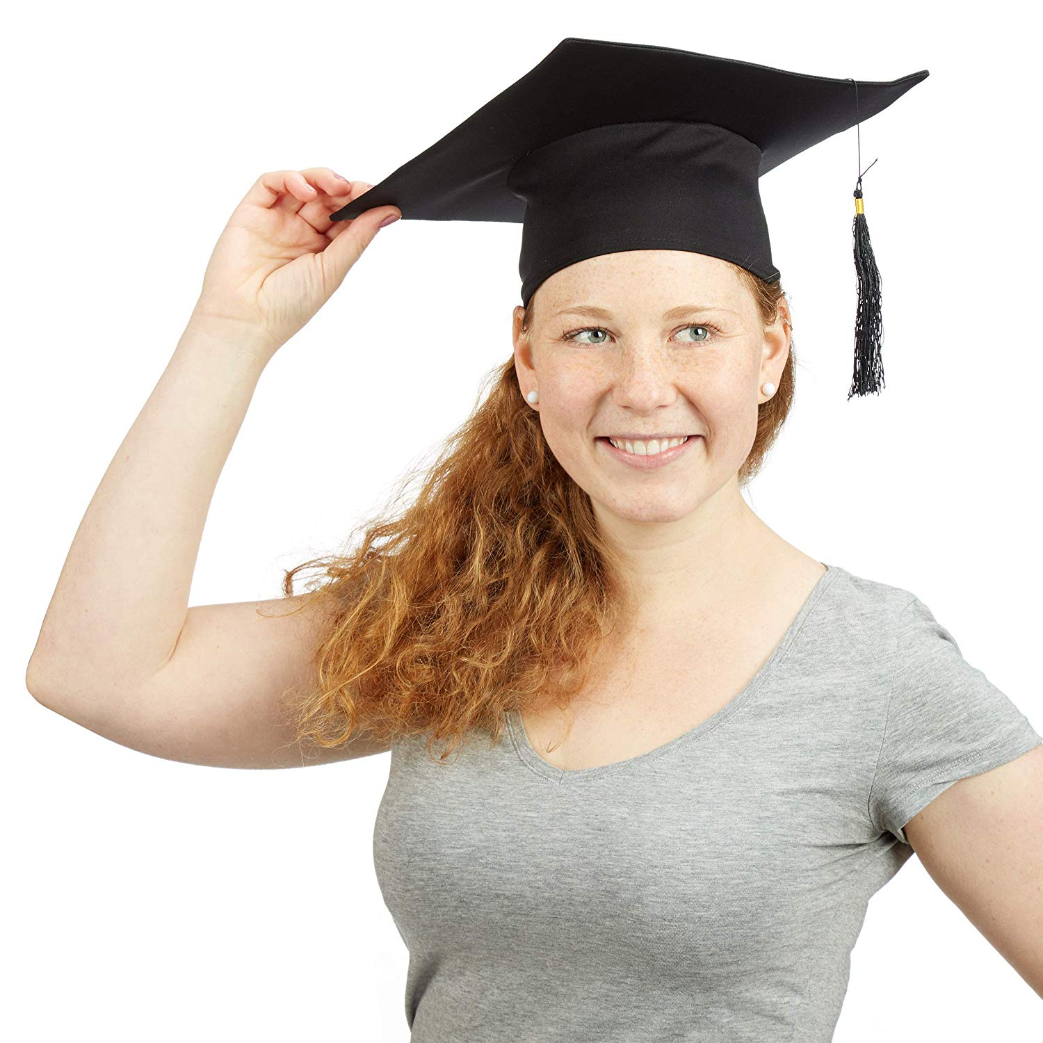 Relaxdays Graduation Cap, for University Doctorate, Costume Hats, Polyester, One Size, 12 x 28 cm, Black, 12 x 28 x 28 cm