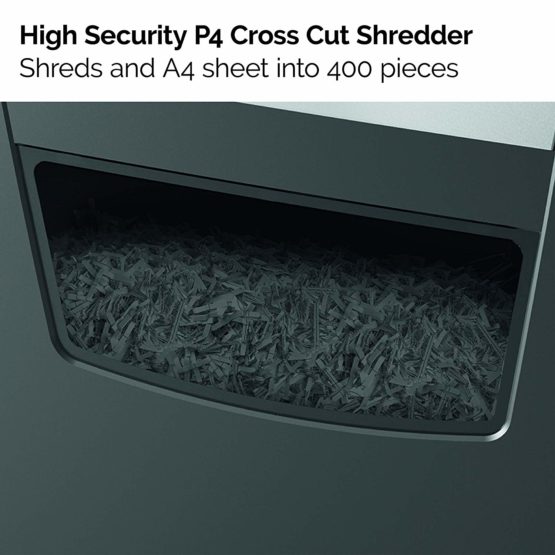 Rexel Momentum X410 Cross Cut Paper Shredder, Shreds 10 Sheets, 23 Litre Bin, Black, 2104571 - Image 3