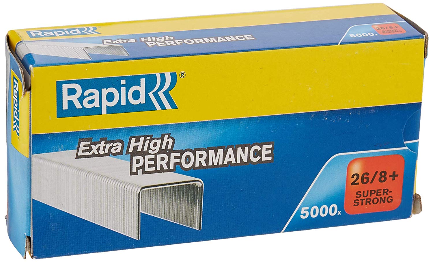 Rapid 26/8+mm Super Strong Staples, For Stapling up to 50 Sheets, Use with Desktop Staplers and Pliers, Galvanised Wire