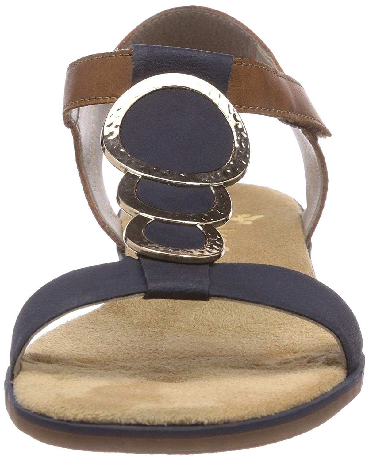 Rieker 64278-16, Women’s Heels Sandals, Blue (Navy/Tan), 8 UK (42 EU) - Image 2
