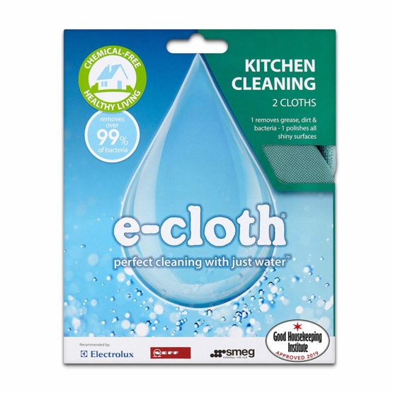 E-Cloth Kitchen Cleaning Pack, 1 Kitchen Microfibre Cleaning Cloth & 1 Polishing Cloth, 300 Wash Guarantee, 2 Cloth Set - Image 2