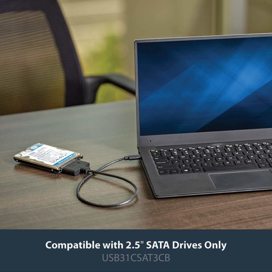 StarTech USB C to SATA Adapter - External Hard Drive Connector for 2.5'' SATA Drives - SATA SSD / HDD to USB C Cable (USB31CSAT3CB) - Image 2