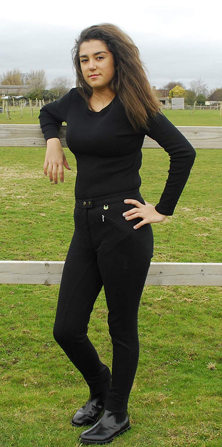 Rhinegold Unisex Jodhpurs-uk (Eu 38)-black Rhinegold Essential Jodhpurs UK 10 EU 38 Black, Black, UK10 EU