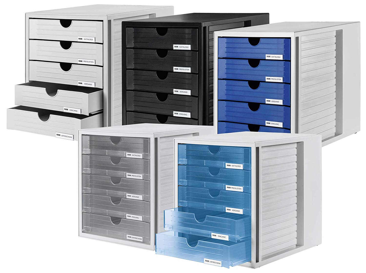 HAN drawer box SYSTEMBOX with 5 closed drawers, desk or in the cupboard, incl. pull-out lock + labeling clip - Image 4