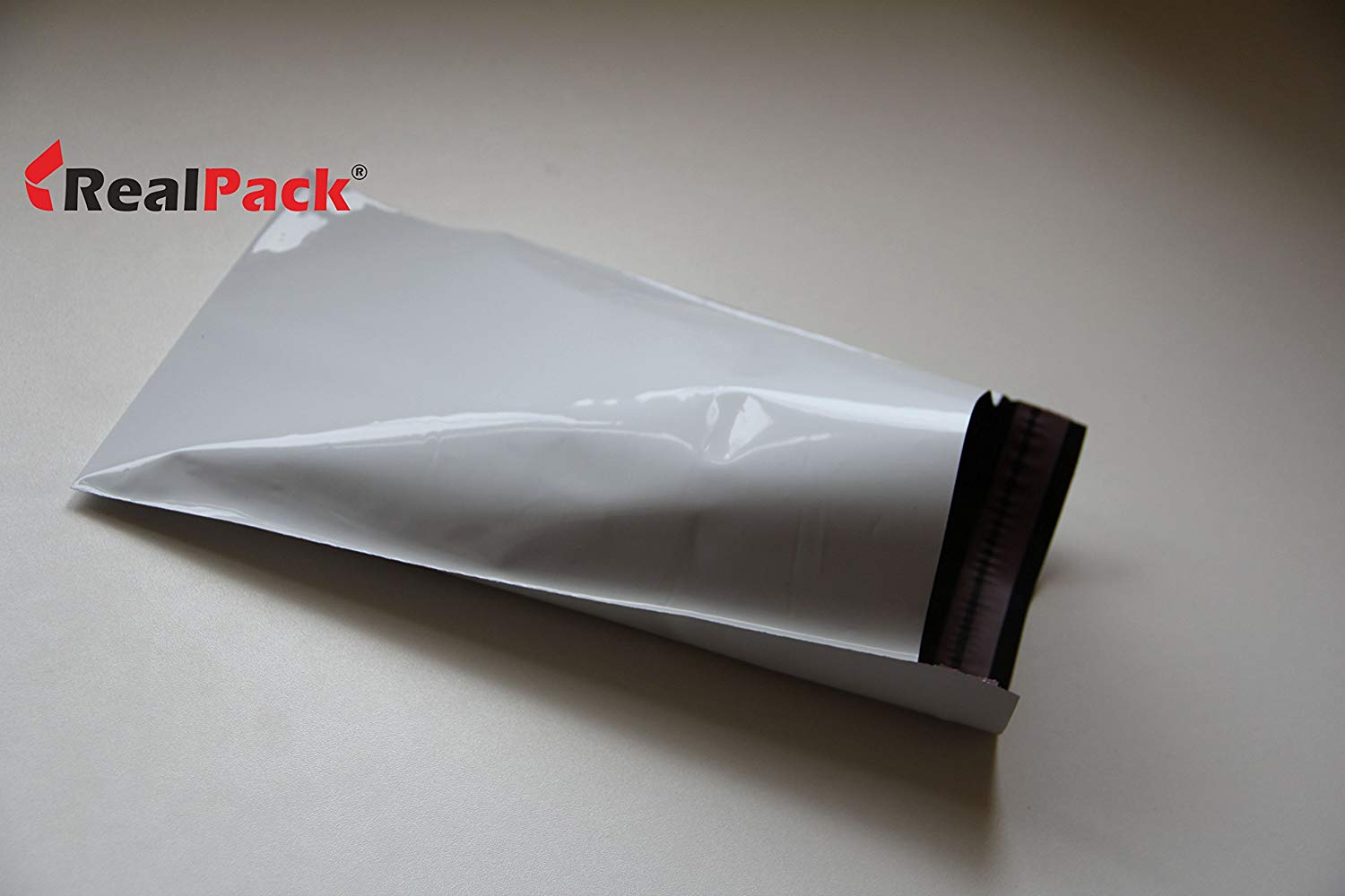 REALPACK 100 x White Plastic Poly Mailing Bags Envelopes Size 10" x 14" 250mm x 350mm+(40mm Lip) DVD, MEDIUM
