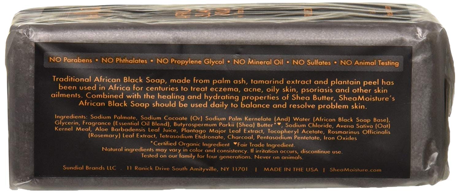 Shea moisture Organic African Black Soap Bar with Shea Butter, 8oz, 230 g (Pack of 1) - Image 4