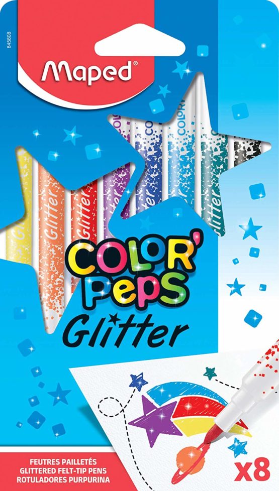 Maped Color'Peps Glitter Felt Tip Pens (Pack of 8)