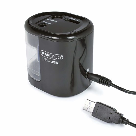 Rapesco 1449 Automatic Electric USB/Battery Pencil Sharpener, Black - Image 4
