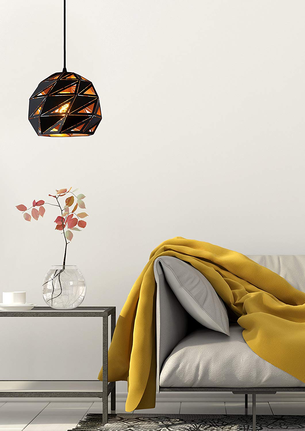 LUCIDE MALUNGA - Pendant Light - diameter 25 cm - 1xE27 - Black - Image 3