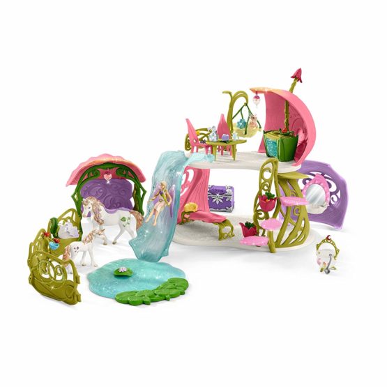 Schleich bayala 42445 Glittering flower house with unicorns, lake and stable - Image 3