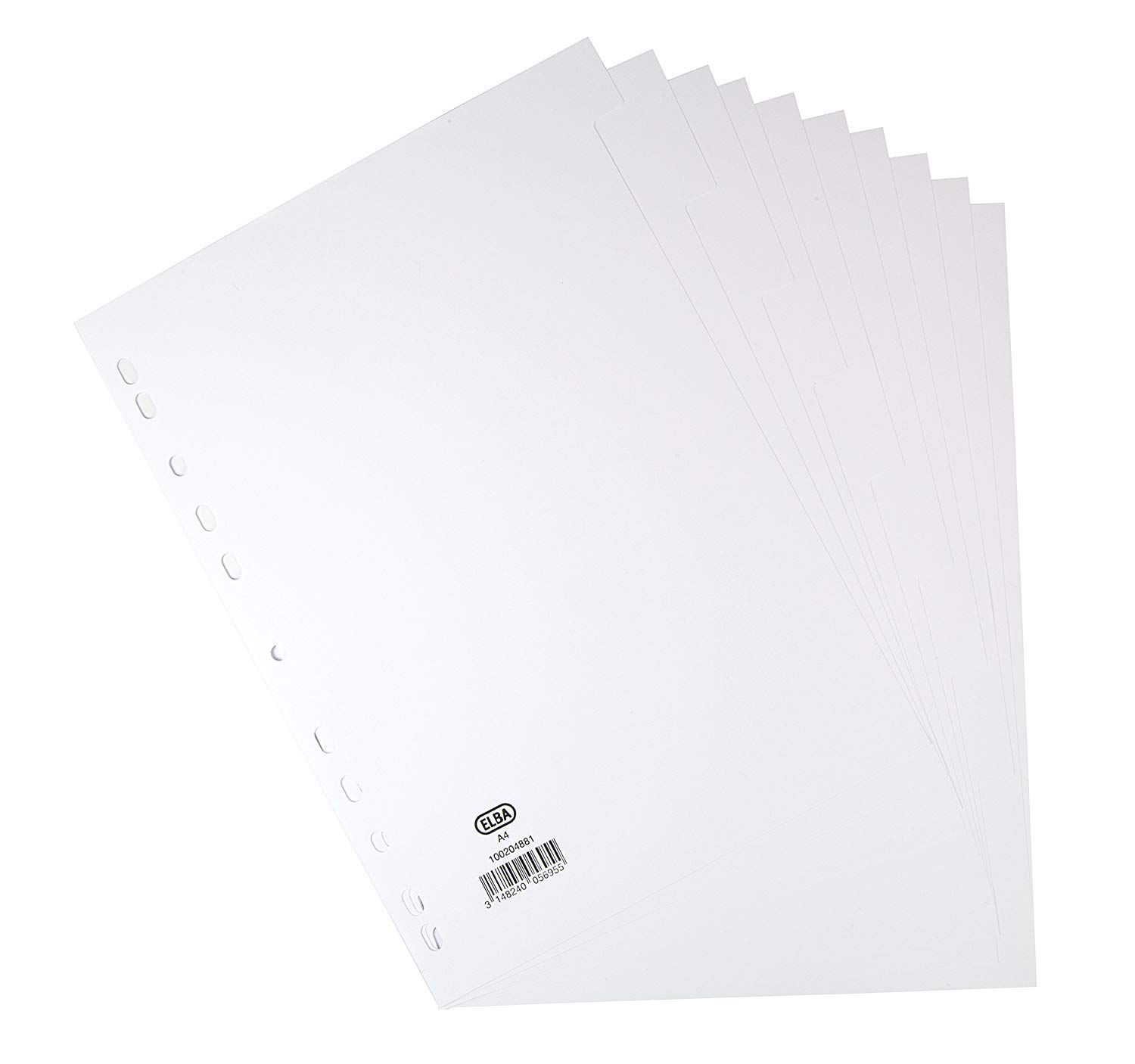 Elba A4 10-Part Card Divider - Manila White, Multi-Punched, 160gsm, 10 Part - Image 4