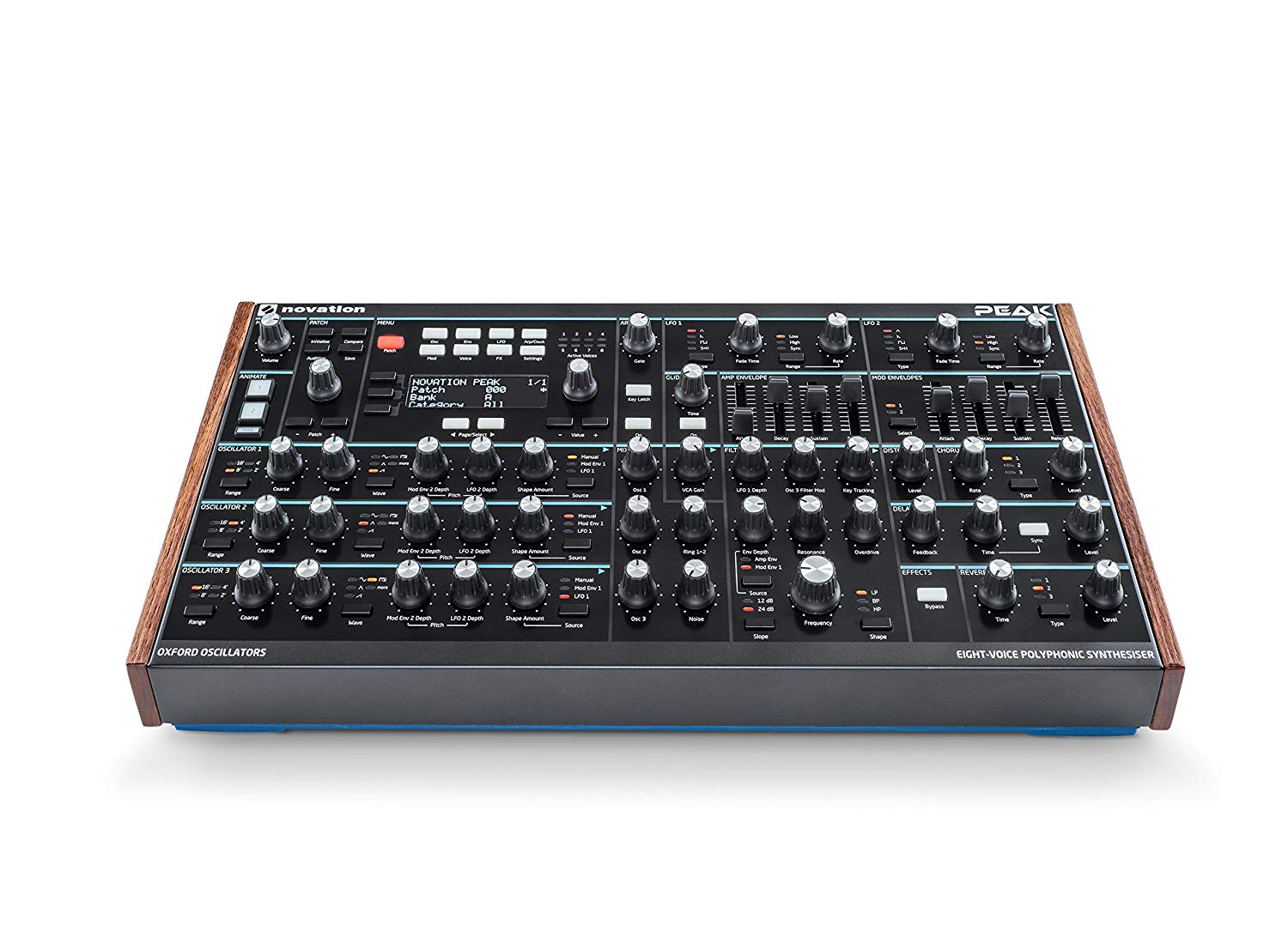 Novation Peak 8-Voice Desktop Polyphonic Synthesiser with 2 LFOs per voice, 16-slot modulation matrix