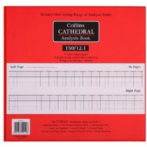 Collins Debden Ltd 061322 150 Series Cathedral Analysis Book, 12 Cash Columns, 297 x 315 mm, 96 Pages, Red