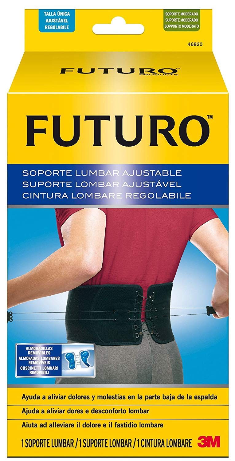 FUTURO Easy Adjustable Back Support - Dual Pull Cord System for Quick and Easy Adjustments, Black, Standard