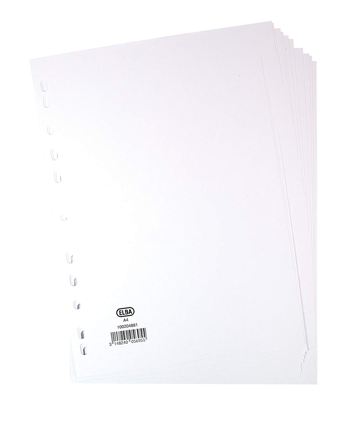 Elba A4 10-Part Card Divider - Manila White, Multi-Punched, 160gsm, 10 Part - Image 3