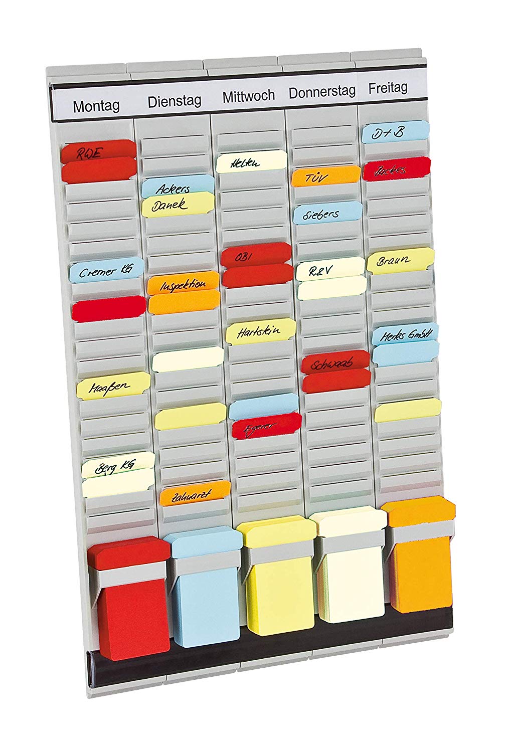 Franken PV1 T-Card Office Planner with German Headings 31.5 x 49 cm 20 Items, Lightgrey, 5 Module