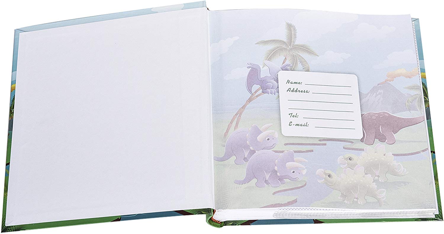 Arpan 4 x 6'' Kids Cute Dinosaurs in Prehistoric Scene Slip In Memo Childrens Photo Album For 200 Photos, Green - Image 4
