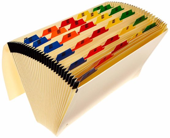 Cathedral 1-31 Expanding manilla file with multi coloured mylar tabs