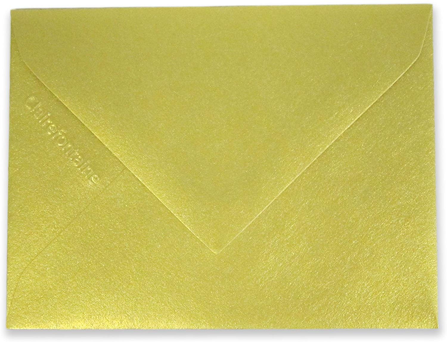 Clairefontaine 54080C Gold Iridescent Paper Pack of 20 Gummed Envelopes 7,5x10cm 120gsm Invitation Events Correspondence Pollen Range Premium Smooth Paper