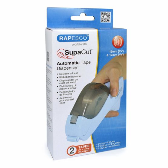 Rapesco 1442 SupaCut Tape Dispenser with 2 Tape Rolls - Powder Blue - Image 4