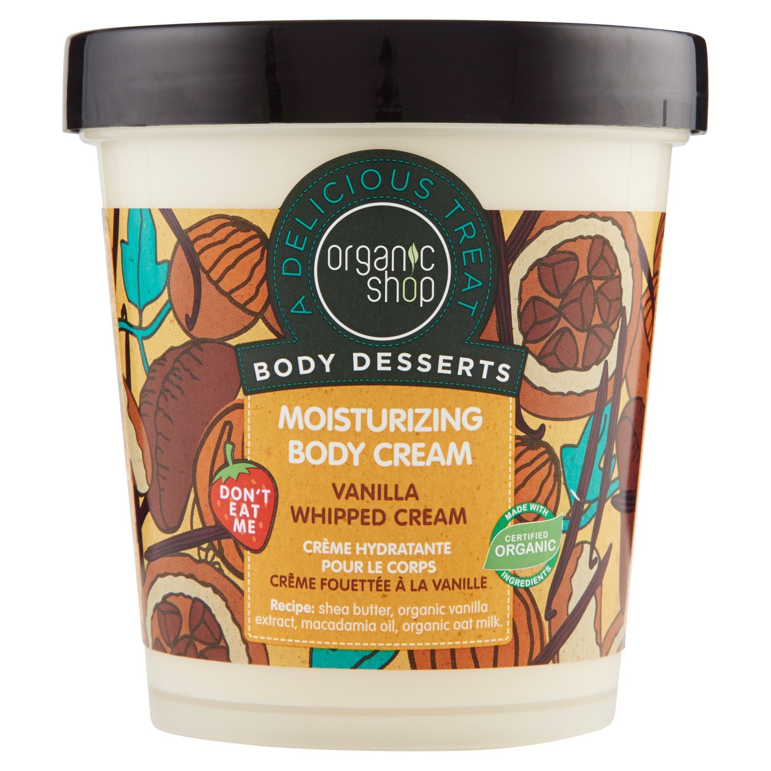 Organic Shop Body Desserts Vanilla Whipped Moisturizing Body Cream, 450 ml, 450 ml (Pack of 1)