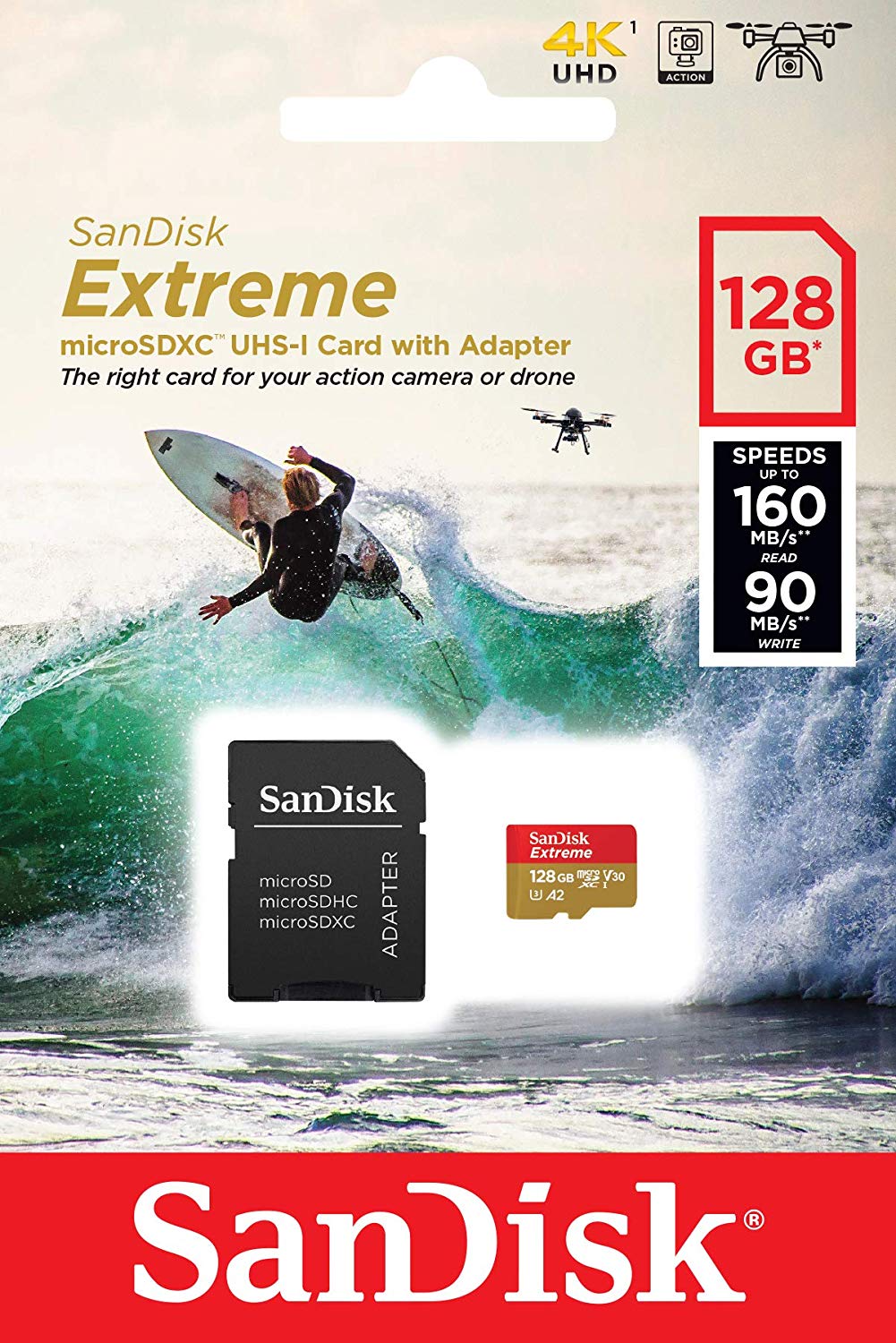 SanDisk Extreme 128 GB microSDXC Memory Card for Action Cameras and Drones with A2 App Performance up to 160 MB/s, Class 10, U3, V30 - Image 4